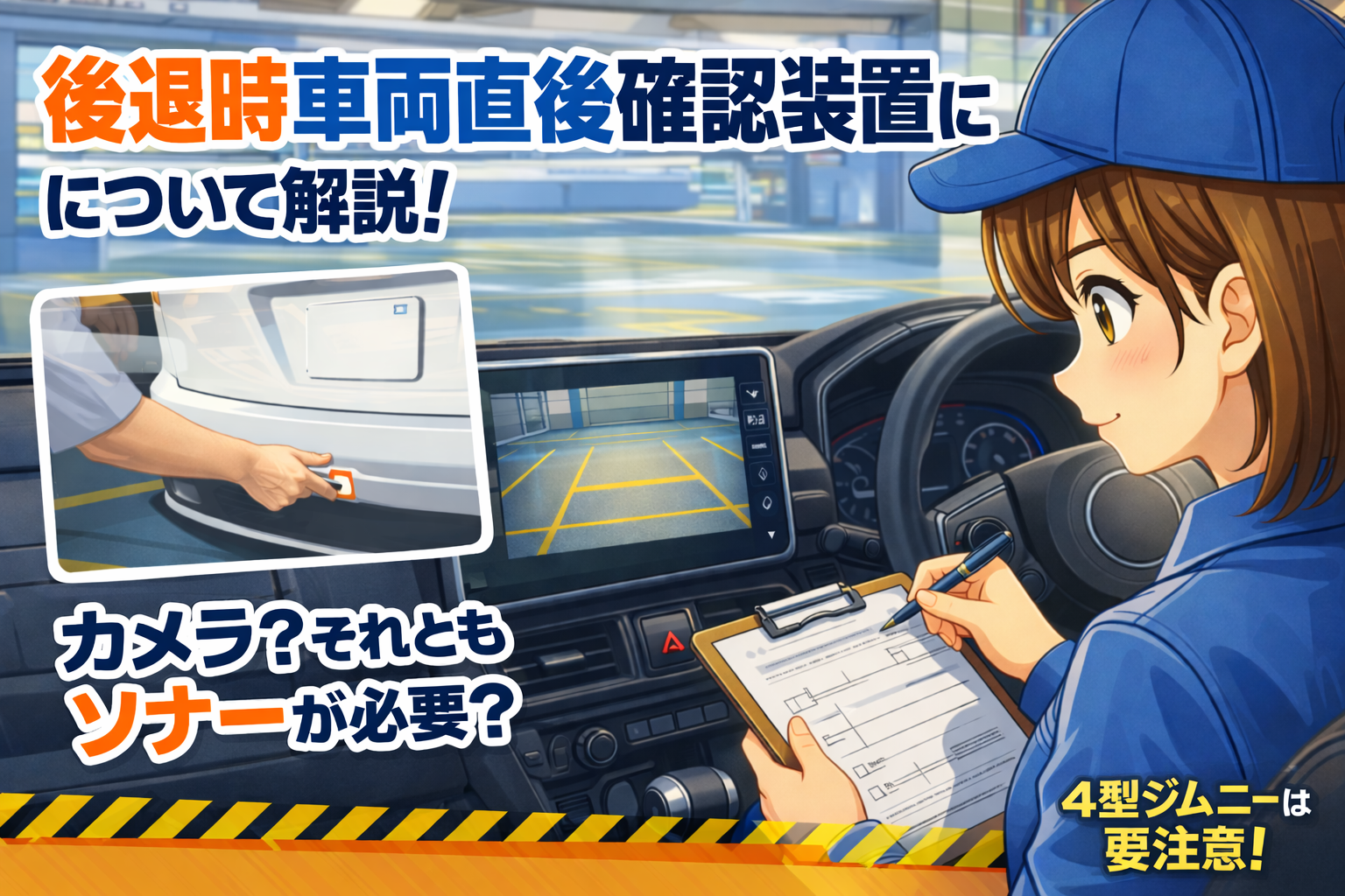 後退時車両直後確認装置、バックソナー、バックカメラ